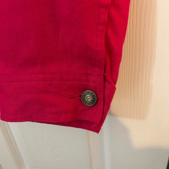 Carole Little 2X Pink Linen Jacket Button Front Lightweight Plus Size - Picture 5 of 7